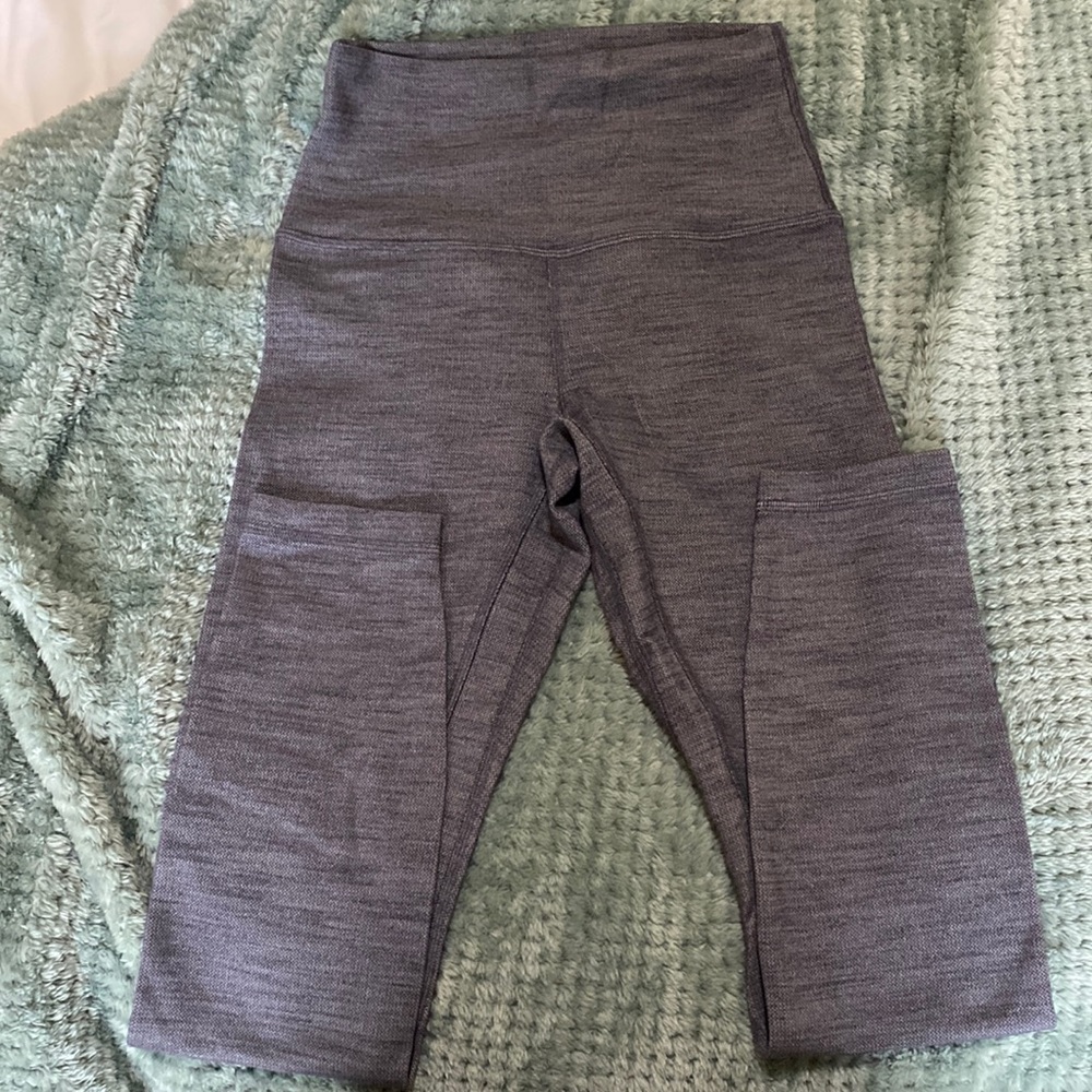 Lululemon, heather grey, soft brushed fabric, double lined.